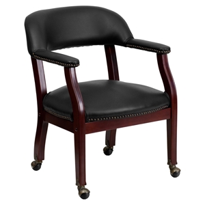 Conference Chair - Casters, Black, Faux Leather 