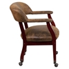 Bomber Jacket Luxurious Conference Chair - Casters, Brown - FLSH-B-Z100-BRN-GG