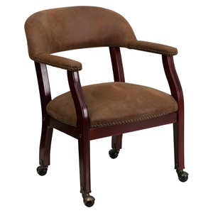 Bomber Jacket Luxurious Conference Chair - Casters, Brown 
