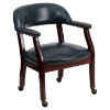 Conference Chair - Casters, Navy, Faux Leather - FLSH-B-Z100-NAVY-GG