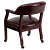Conference Chair - Casters, Oxblood, Faux Leather - FLSH-B-Z100-OXBLOOD-GG