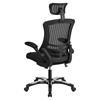 Swivel Office Chair - High Back, Adjustable Headrest, Flip-Up Arms, Black - FLSH-BL-X-5H-GG