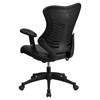 Mesh Executive Office Chair - High Back, Adjustable, Swivel, Black - FLSH-BL-ZP-806-BK-LEA-GG