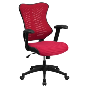 Mesh Executive Office Chair - High Back, Adjustable, Gray 