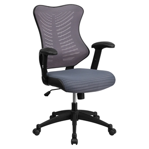 Mesh Executive Swivel Office Chair - High Back, Adjustable, Gray 