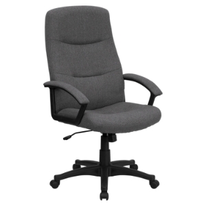Fabric Executive Swivel Office Chair - High Back, Adjustable, Gray 