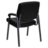 Leather Executive Side Chair - Titanium Frame, Black - FLSH-BT-1404-BKGY-GG
