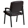 Leather Executive Side Chair - Black Frame, Brown - FLSH-BT-1404-BN-GG