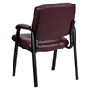 Leather Executive Side Chair - Black Frame, Burgundy - FLSH-BT-1404-BURG-GG
