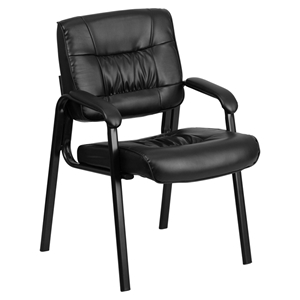 Leather Executive Side Chair - Black 