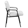 Leather Executive Side Chair - Black Frame, White - FLSH-BT-1404-WH-GG