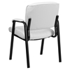Leather Executive Side Chair - Black Frame, White - FLSH-BT-1404-WH-GG