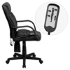 Massaging Executive Swivel Office Chair - High Back, Leather, Black - FLSH-BT-2690P-GG