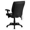 Leather Executive Swivel Office Chair - Mid Back, Massaging, Black - FLSH-BT-2770P-GG