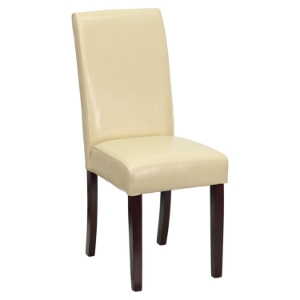 Leather Parsons Chair - Ivory 