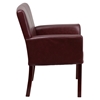 Leather Executive Chair - Mahogany Legs, Burgundy - FLSH-BT-353-BURG-GG