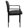 Stackable Armchair - Black, Faux Leather - FLSH-BT-516-1-VINYL-GG