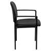 Stackable Armchair - Black, Faux Leather - FLSH-BT-516-1-VINYL-GG