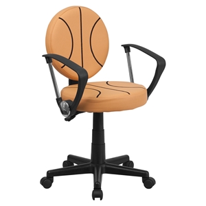 Basketball Task Chair - with Arms, Height Adjustable, Swivel 