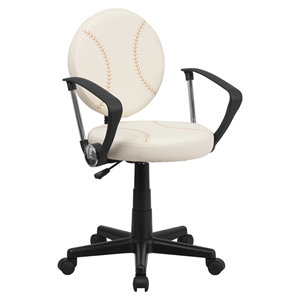 Baseball Task Chair - with Arms, Height Adjustable, Swivel 