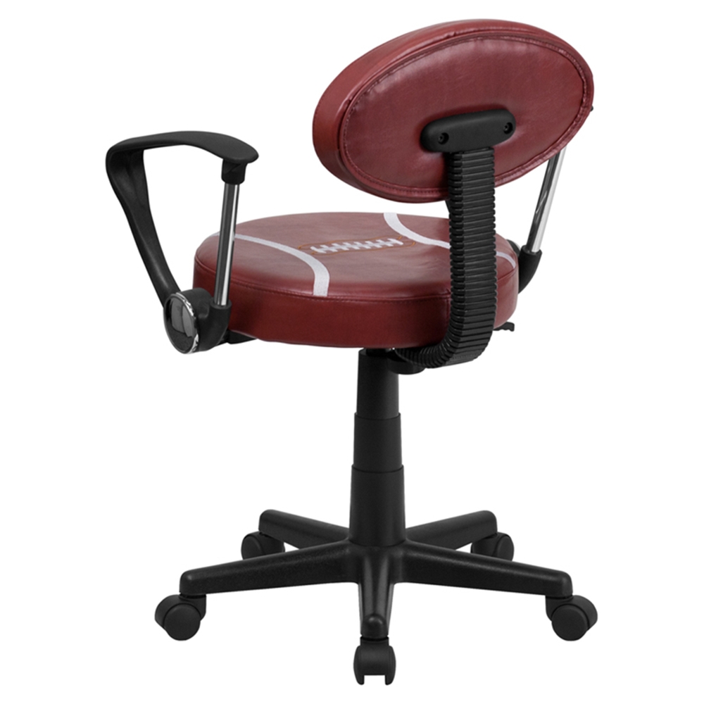 Red Football Computer Chair Football Task Chair - with Arms, Height Adjustable, Swivel | DCG Stores