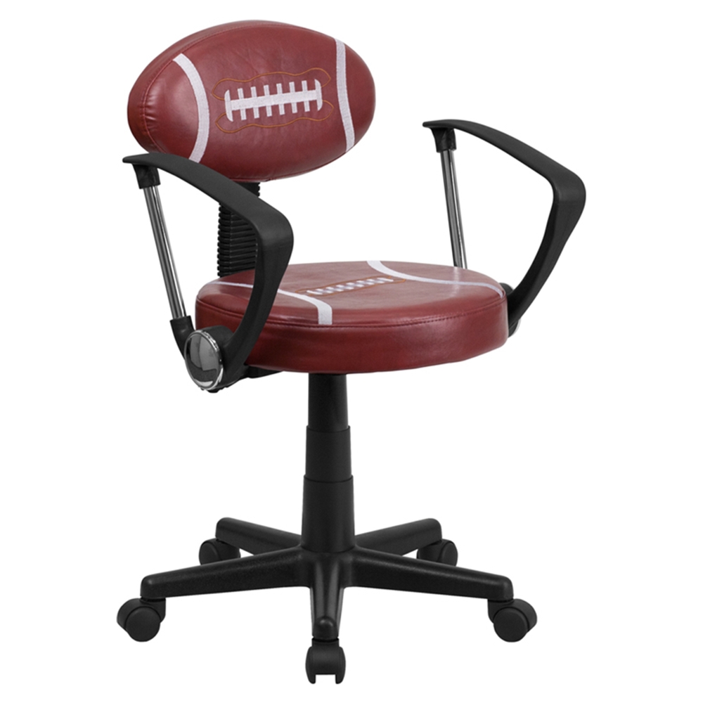 Red Football Computer Chair Football Task Chair - with Arms, Height Adjustable, Swivel | DCG Stores