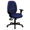 Fabric Executive Office Chair - Multi Functional, High Back, Navy - FLSH-BT-6191H-NY-GG