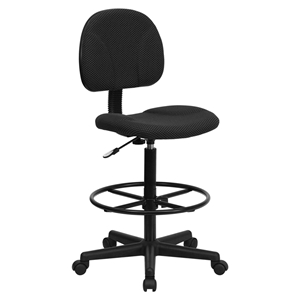 Fabric Drafting Chair - Black 