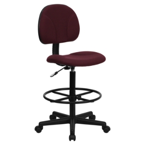 Fabric Drafting Chair - Burgundy 
