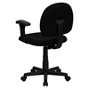 Fabric Swivel Task Chair - Low Back, Adjustable Arms, Black - FLSH-BT-660-1-BK-GG