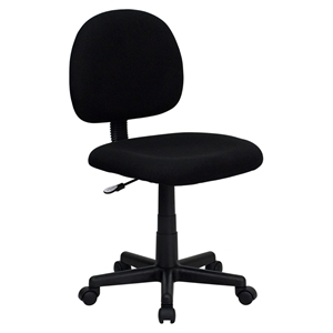 Fabric Swivel Task Chair - Low Back, Black 