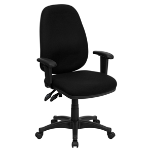 Executive Swivel Office Chair - High Back, Adjustable, Black 
