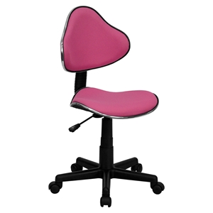 Fabric Swivel Task Chair - Height Adjustable, Pink 