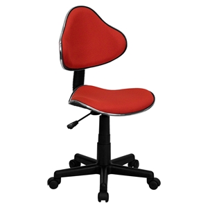 Fabric Swivel Task Chair - Height Adjustable, Red 