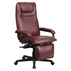 Leather Executive Reclining Swivel Office Chair - High Back, Burgundy 
