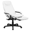 Leather Executive Reclining Swivel Office Chair - High Back, White - FLSH-BT-70172-WH-GG