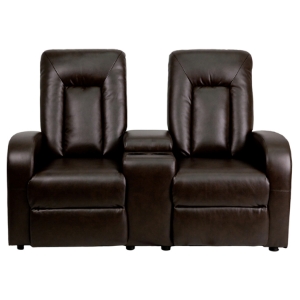 Eclipse Series 2-Seat Theater Seating Unit - Recliner, Brown 