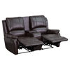Allure Series 2-Seat Leather Recliner - Brown, Cup Holders - FLSH-BT-70295-2-BRN-GG