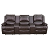 Allure Series 3-Seat Leather Recliner - Brown, Cup Holders - FLSH-BT-70295-3-BRN-GG