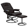 Massaging Leather Recliner and Ottoman - Brown - FLSH-BT-703-MASS-BN-GG