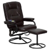 Massaging Leather Recliner and Ottoman - Brown - FLSH-BT-703-MASS-BN-GG
