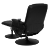 Massaging Recliner and Ottoman - Black, Wrapped Base, Integrated Headrest - FLSH-BT-753P-MASSAGE-BK-GG