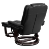 Bonded Leather Recliner and Ottoman - Swiveling Base, Swivel Seat, Black - FLSH-BT-7818-BK-GG