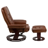 Leather Recliner and Ottoman - Swiveling Base, Brown - FLSH-BT-7818-VIN-GG