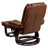 Leather Recliner and Ottoman - Swiveling Base, Brown - FLSH-BT-7818-VIN-GG
