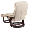 Leather Recliner and Ottoman - Swiveling Base, Swivel Seat, Beige - FLSH-BT-7821-BGE-GG