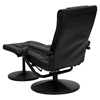 Leather Recliner and Ottoman - Wrapped Base, Black - FLSH-BT-7862-BK-GG