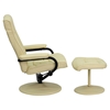 Leather Recliner and Ottoman - Wrapped Base, Cream - FLSH-BT-7862-CREAM-GG