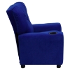 Microfiber Kids Recliner Chair - Cup Holder, Blue - FLSH-BT-7950-KID-MIC-BLUE-GG