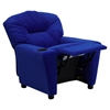 Microfiber Kids Recliner Chair - Cup Holder, Blue - FLSH-BT-7950-KID-MIC-BLUE-GG